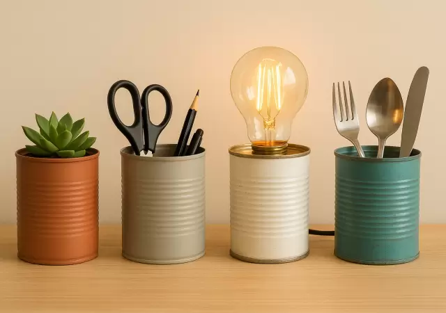 Ideas fciles y prcticas para reciclar latas / Fuente: Foto creada por IA
