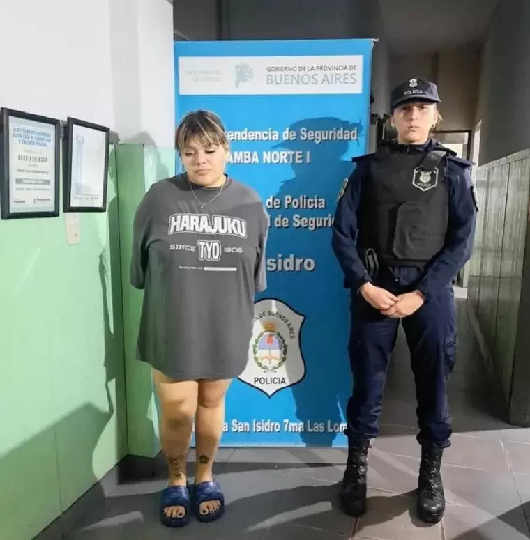 Morena Rial luego de su detención.