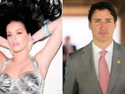 Katy Perry y Justin Trudeau fueron fotografiados en un yate a puro beso.