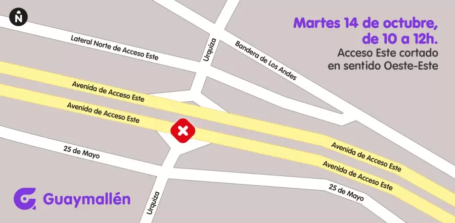 Corte Acceso Este/ Fuente: Municipalidad de Guaymall�n