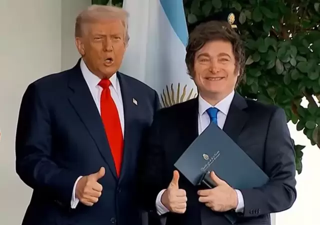 Donald Trump y Javier Milei. Cumbre en la Casa Blanca.