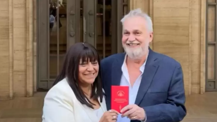 Patricia y Lebon tras contraer matrimonio