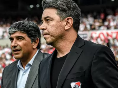 Marcelo Gallardo junto a su ayudante Mat�as Biscay