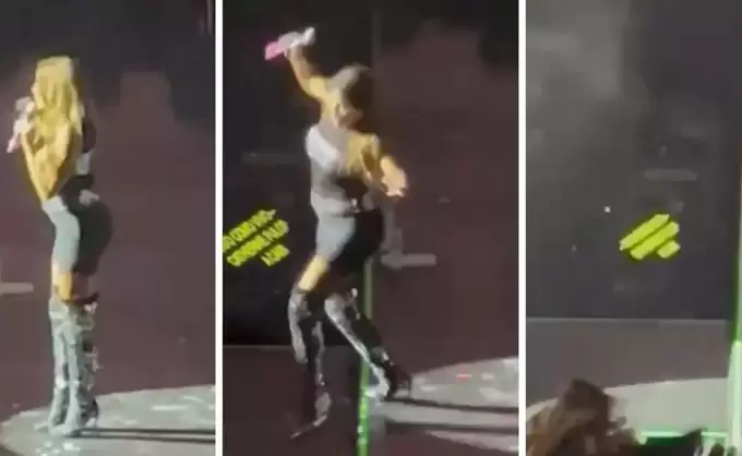 Accidente de Chaterine Fulop en el show de Erreway.