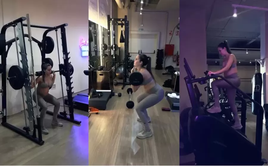 El entrenamiento de la novia de Juli�n �lvarez.