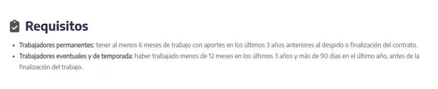 Todos los requisitos del subsidio por desempleo y el resto de la informacin estn publicados en la pgina oficial de ANSES