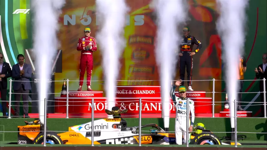 El podio de la F1 lo completaron Charles Leclerc (Ferrari) y Max Verstappen (Red Bull) en un fin de semana crucial para la definici�n del campeonato.
