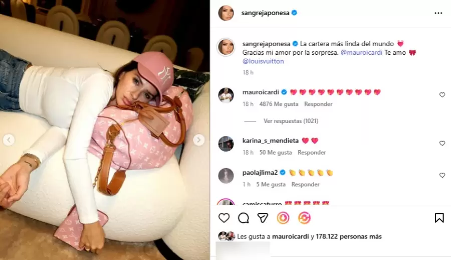 La cartera de edición limitada que hizo estallar a Wanda Nara/ Fuente: Instagram Eugenia Suarex