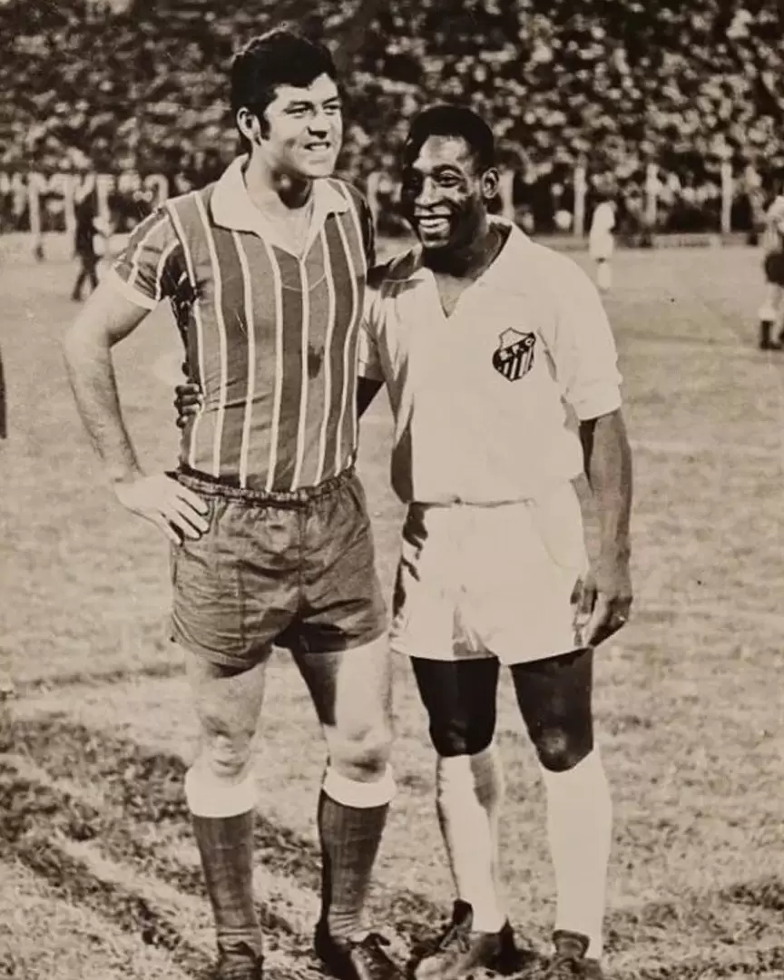 Junto a Pel�. Mutua admiraci�n