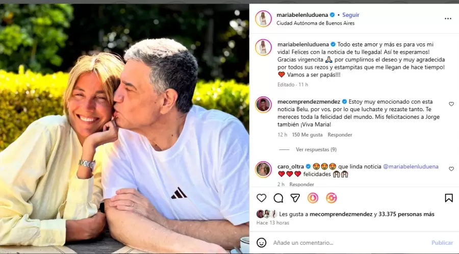 Belén Ludueña y Jorge Macri esperan su primer hijo/ Fuente: Instagram Belén Ludueña