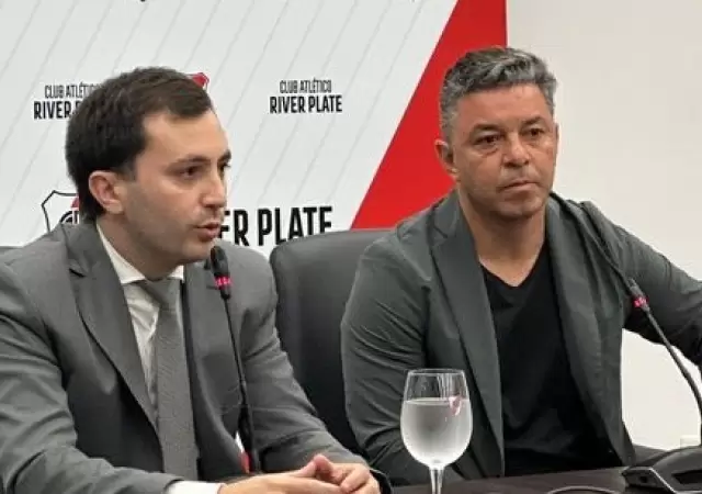 Di Carlo y Gallardo en la conferencia de prensa