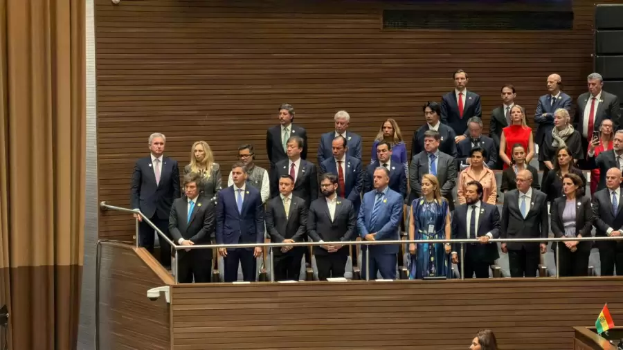 El presidente Javier Milei en Bolivia en la asuncin de Rodrigo Paz Pereira/ Fuente: Presidencia