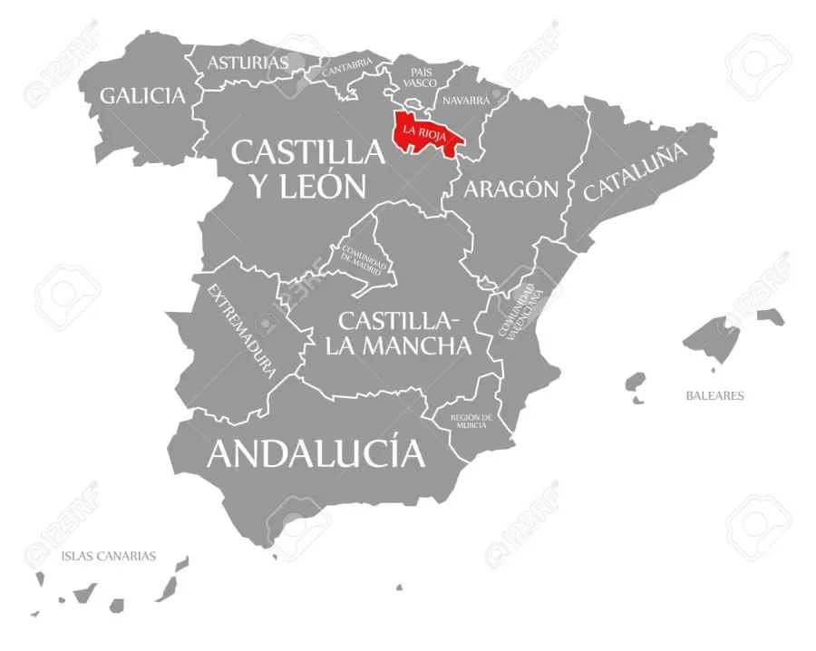 Ubicaci�n de la regi�n en el mapa de Espa�a