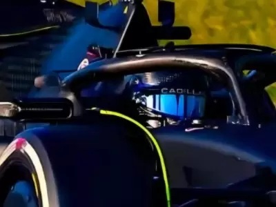 Checo P�rez gir� en un Ferrari totalmente negro.