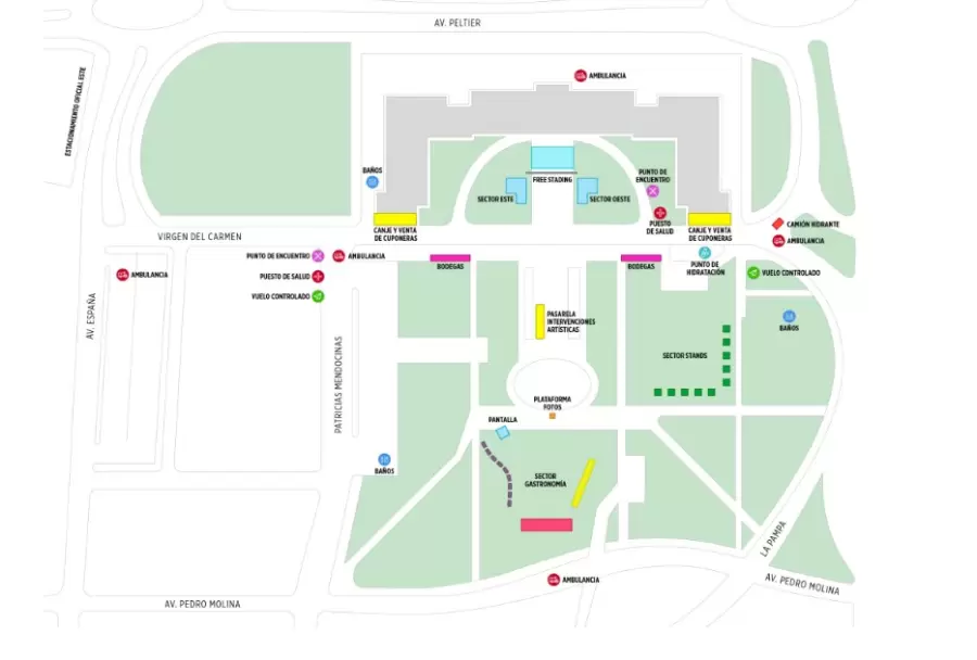 Mapa de la Peatonal del Vino