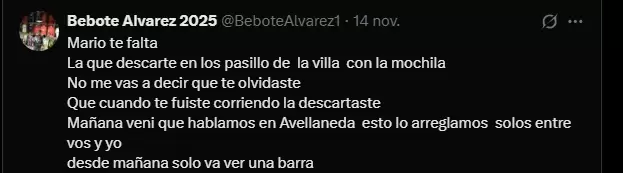 Tweet Bebote lvarez