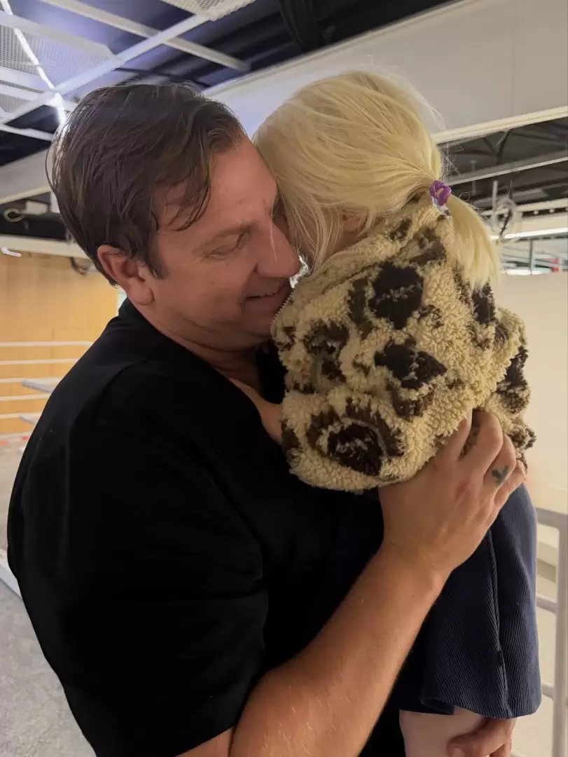 Maxi Lpez junto a su hija.