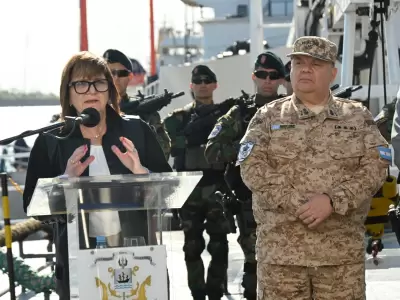 La ministra Bullrich haba presentado el plan a bordo de un guardacostas de la Prefectura. (Foto: Ministerio de Seguridad Nacional)
