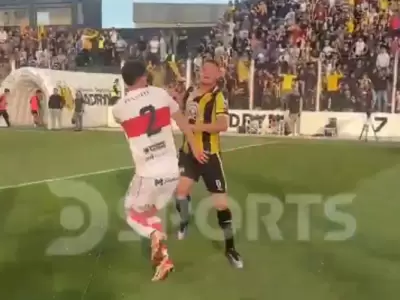 Ms imgenes de la batalla campal en Madryn.