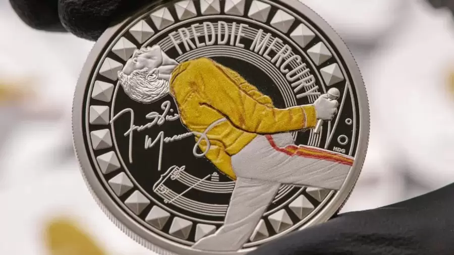 La moneda conmemorativa del l�der de Queen