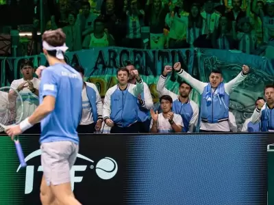 Etcheverry celebra con el equipo y el p�blico argentino