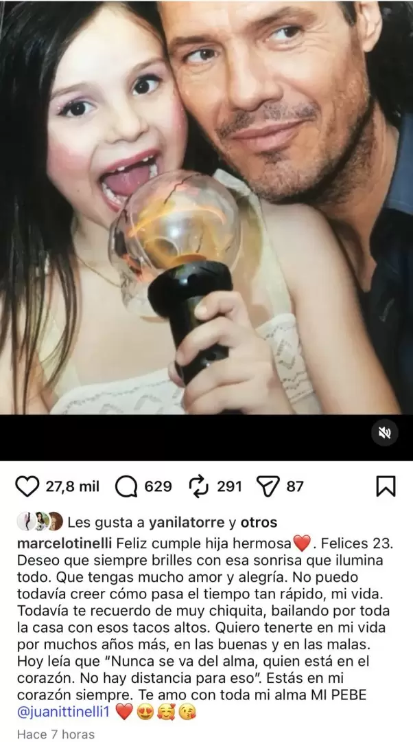 Mensaje de Marcelo a Juanita.