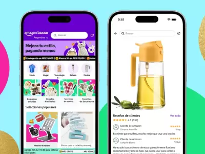 La interfaz de Amazon Bazaar prioriza la visualizaci�n r�pida de productos "sin marca" y precios bajos, simplificando la b�squeda de ofertas.
