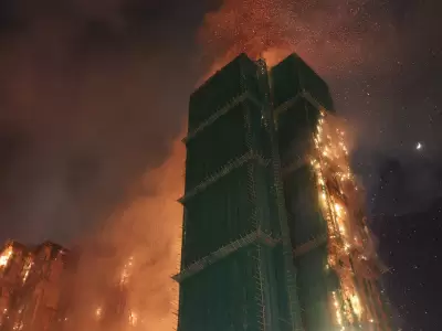 Siete edificios casi devastados en Tai Po obligan a la evacuaci�n de cientos de residentes.