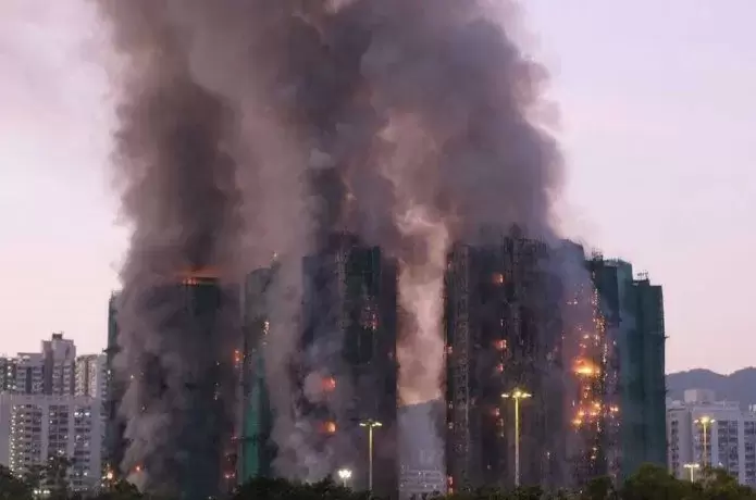 Siete edificios devastados.