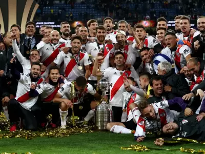 River campe�n de la Copa Libertadores en Madrid.