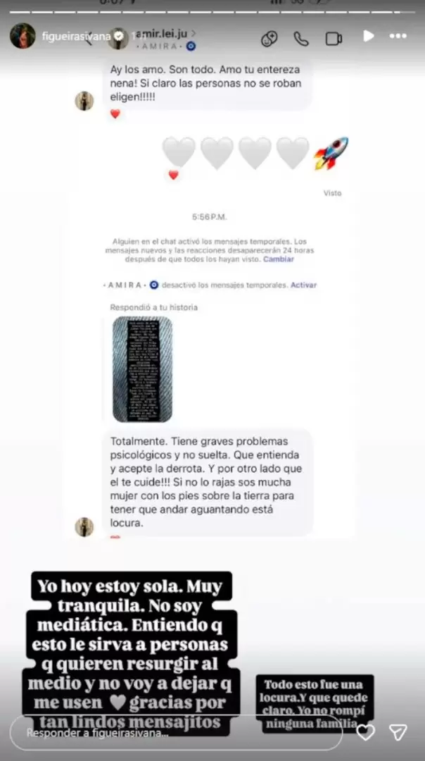 Ivana Figueiras confirm� que est� sola