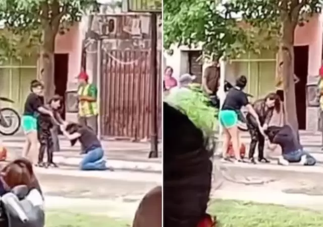 Feroz pelea callejera entre t�a y sobrina en Santiago del Estero.