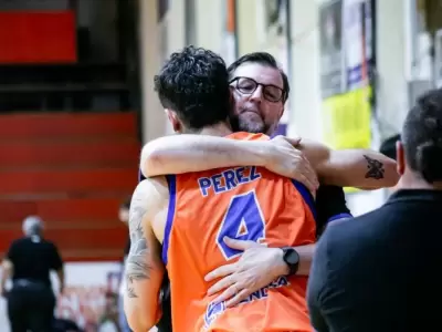 La alegr�a de Saborido por el triunfo de Rivadavia.