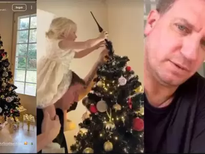 Maxi L�pez comparti� la intimidad de su hogar en Suiza y el tierno momento en que su hija Elle lo ayuda con los adornos navide�os.