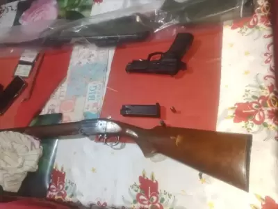 Armas secuestradas en la casa del sospechoso