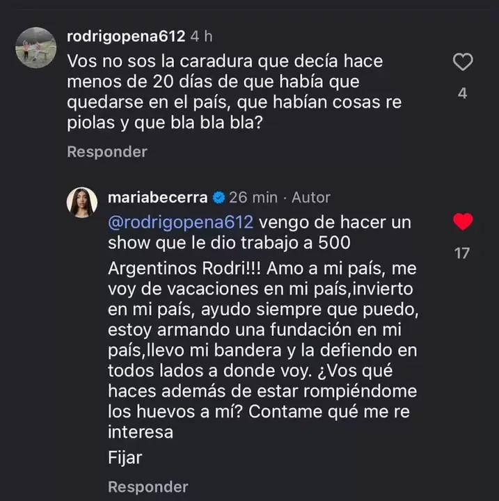 María Becerra respondió a las críticas por sus vacaciones en Finlandia.
