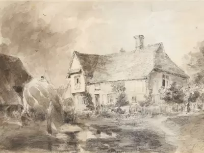 John Constable, Una casa y un pajar en Flatford (1827).