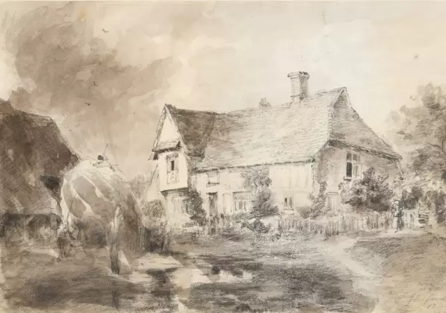 John Constable, Una casa y un pajar en Flatford (1827).