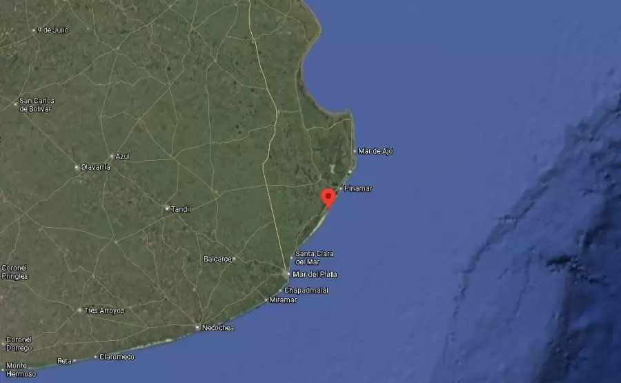 Ubicaci�n de Mar de las Pampas (Imagen de Google Maps)