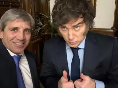 Javier Milei y su ministro Luis Caputo, conformes con la marcha de la econom�a. (Foto: archivo web)