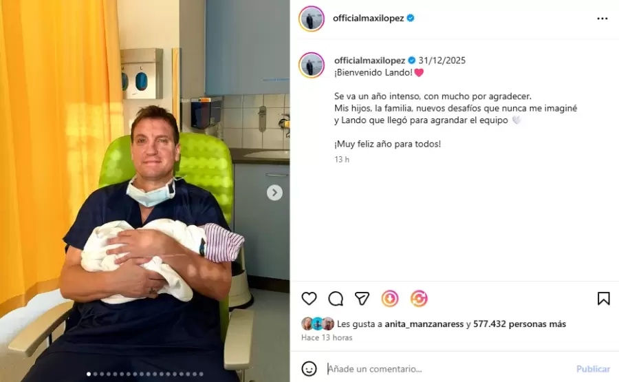 Nació Lando, el segundo hijo de Maxi López y Daniela/