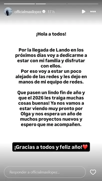 Maxi López fue padre y anunció su retiro temporal de las redes sociales.