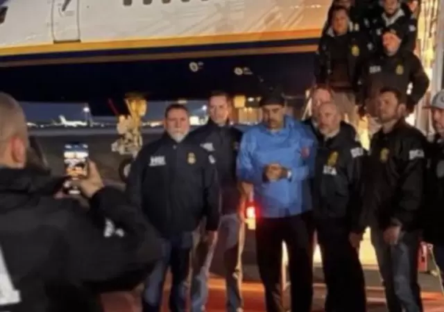 Maduro llega detenido a Nueva York