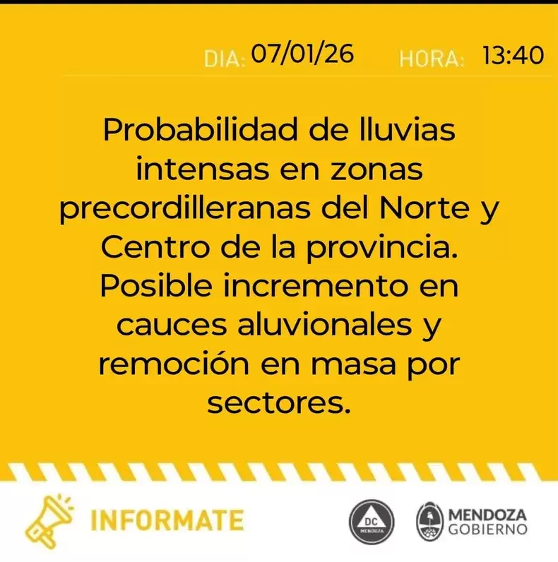 El informe oficial del gobierno de Mendoza.