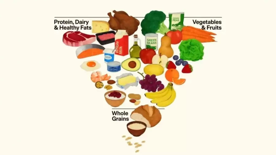 La nueva pir�mide alimentaria invertida que regir� las pol�ticas de salud en Estados Unidos.