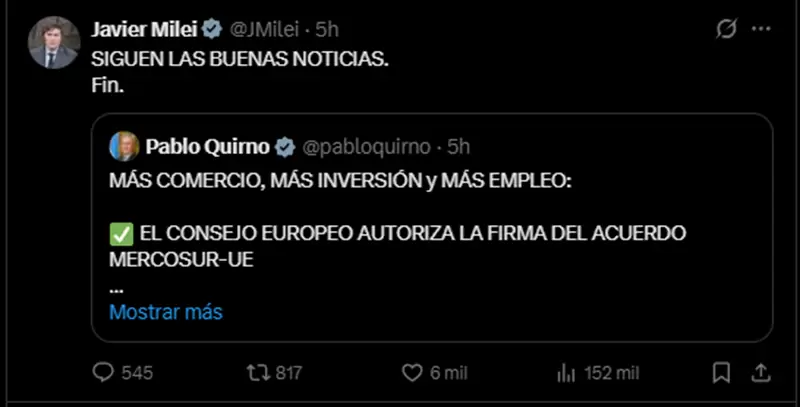 Tweet Milei
