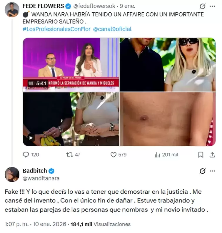Wanda Nara demanda a un periodista por el rumor de un amante empresario en Salta