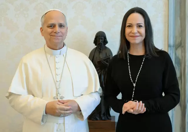 Leon XIV y Mar�a Corina Machado