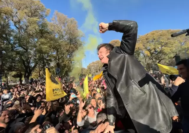 Javier Milei en campa�a. (Imagen: archivo web)