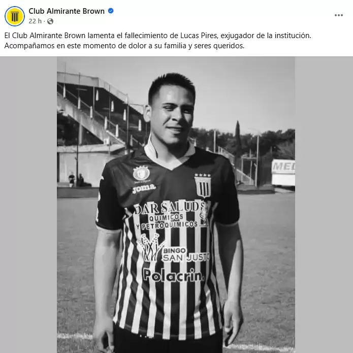 Almirante Brown lo despidi� en sus redes